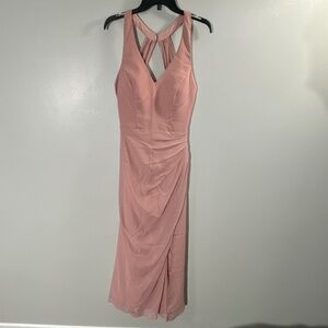 Dusty Rose chiffon formal dress
